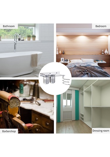 Reedark Banyo Fön Organizatörü, 22 Lbs Yük Taşıma, Spiral Tasarım, Duvar Kurulumlu, Aluminum Malzeme, Saç Fönü Ve Aksesuarları Saklama Renkli