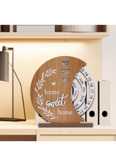 Suntek Ahşap Sürekli Takvim El Sanatları Masa Aksesuarları Ay