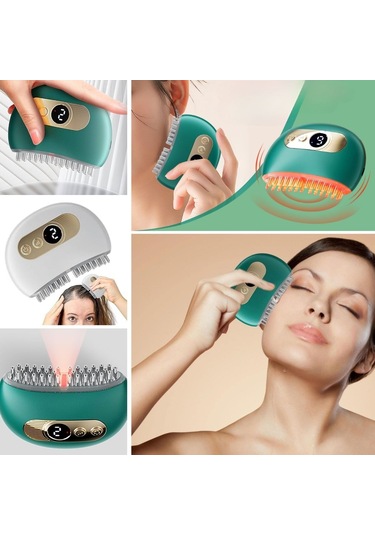 1 Adet Akıllı Elektrik Akımlı Ems Titreşimli Masaj Tarağı Kademeli Yüz Masaj Aleti Aparatı 4741 Açık Mavi