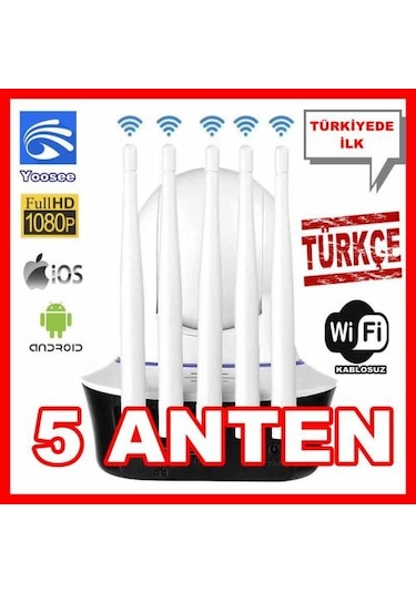 Yoosee 5 Anten Yoosee 360 Derece 1080P Kablosuz İp Güvenelik Kamerası