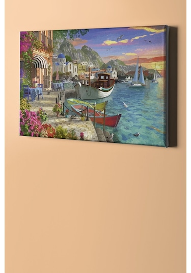Webstyle Sayılarla Boyama Seti Kasnaklı Yunanda Bir Köy 40 X 50 Cm