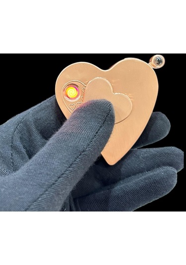 Yüz Dilde Seni Seviyorum Yazılı Şarjlı Ve Gazlı Çift Yanmalı Metal Rose Bakır Çakmak 109448