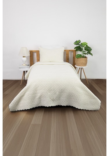 Liena Wellsoft Çift Taraflı 4 Mevsim Tek Kişilik Yatak Örtüsü - K Krem