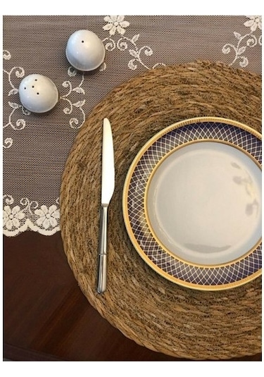 Fiza Hasır Amerikan Servis 4'lü Bej