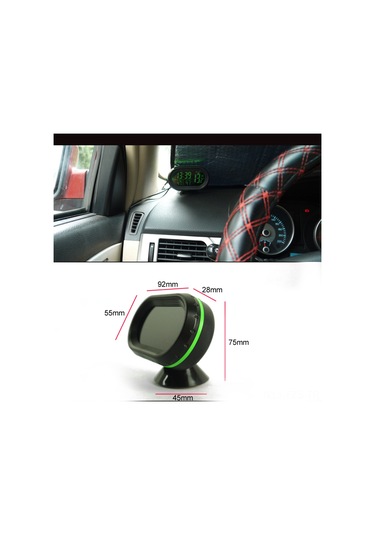 Fosenze Araç Voltmetre, İç/dış Sıcaklık Ve Saat, 12/24 Saat Formatı, C/ F Dönüşümü, Yeşil/turuncu Işık, Dahili Pil