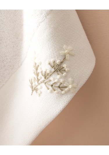 Opal Nakışlı %100 Pamuk 2'li El Havlusu - Beyaz - 30x45 Cm 8684427212257 Beyaz