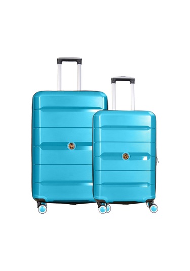 Npo Diamond Pp Polipropilen Büyük Ve Orta Boy 2li Kırılmaz Valiz Seti - Turkuaz Turkuaz