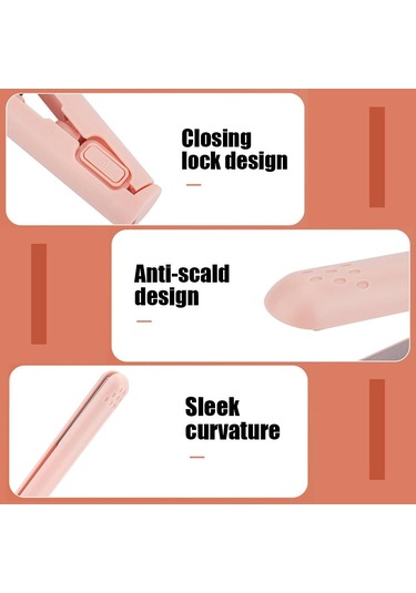 Mavi Taşınabilir Küçük Saç Maşası 2-ın-1 Çift Amaçlı Saç Düzleştirici Ev Yurt İçin Usb Fiş Bigudi