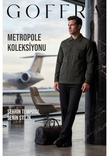 Goffra Erkek Metropole Modern Regular Fit Su İtici Teknik Ceket Haki M601-r0501-02