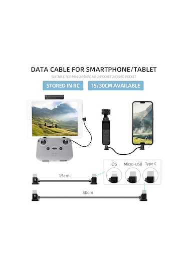 Geekyou Djı Mini 2/air 2 İçin Type C'den Lightning Şarj Kablosu - 30cm