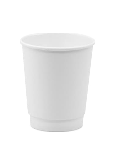 Double Wall Beyaz Karton Bardak 8 Oz - 30 Adet