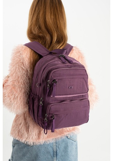 Yumuşak Dokulu Ultra Hafif, Esnek Ve Su Geçirmez Polyamid Kumaş Sırt Çantası Mor Model: 571-13-14a Mor