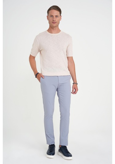 Comfort Fit Bisiklet Yaka Kısa Kol Spor Bej Triko Tr 881 Bej