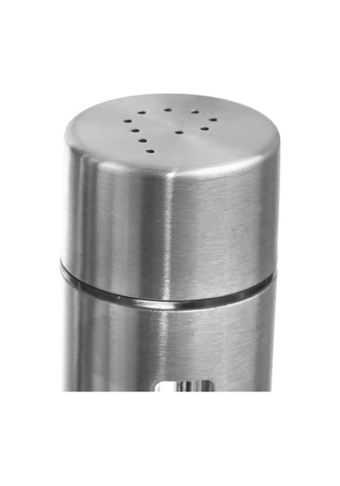 Mat Çelik 3 Parça Tuz Karabiber Standlı Baharatlık Set Cin972 Gri