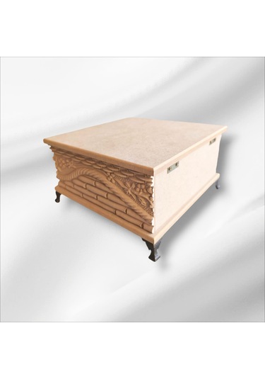 Ahşap- Ham Mdf-takı-aksesuar-çok Amaçlı- Ayaklı Kare Kutu