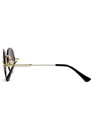 Kinary Kristal Cam Beşgen Çerçeve Siyah Gözlük