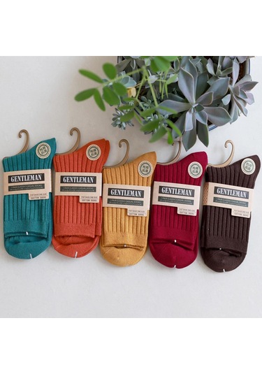 Homyl 10 Çift Erkek Orta Buzağı Çorap Yumuşak Sıcak Gri Gri