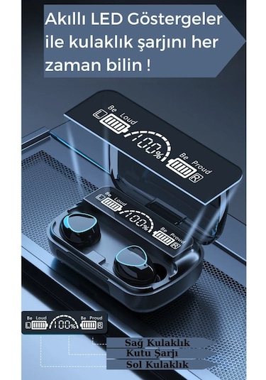 Qasul M10 Led Göstergeli Powerbankli Kulak İçi Tws Bluetooth Kulaklık