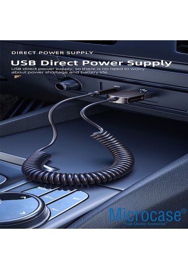 Microcase Al3533 USB - Bluetooth 5.0 - AUX 3.5 MM SeSAdaptörü Siyah