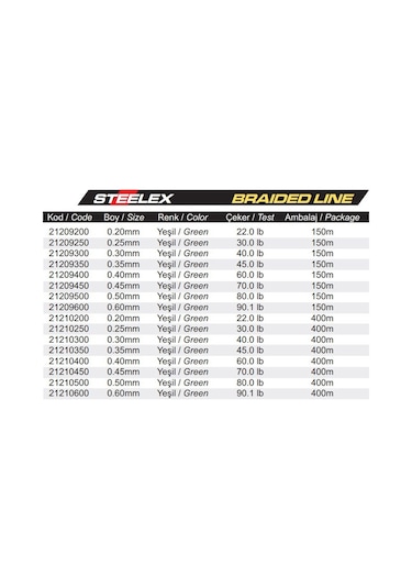 Steelex 8 Örgülü Ip Misina