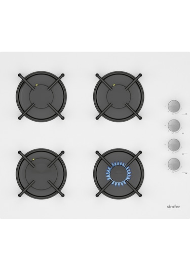Simfer Steam Beyaz 2'li Cam Ankastre Set (3654 Ocak + 8739 Davlumbaz)