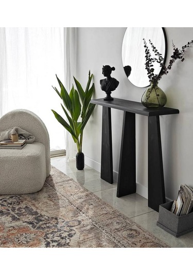 Ela Wood Working Cleopatra Masif Ağaç Dresuar 100cm Siyah