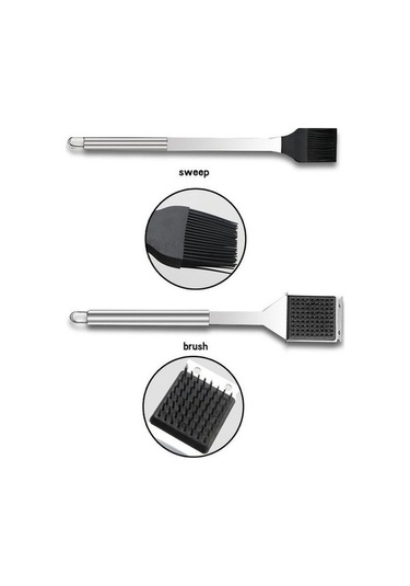 Wondernest 10'lu Açık Sofra Seti Kamp Barbekü Piknik Alet Seti Termometreli Çok Renkli Çok Renkli