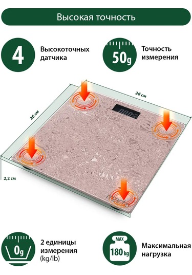 Marta Termometreli Cam Yer Tartısı, 26x26 204245329