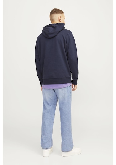 Jjalvıs Sweat Hood Lacivert12256848 Cok Renklı