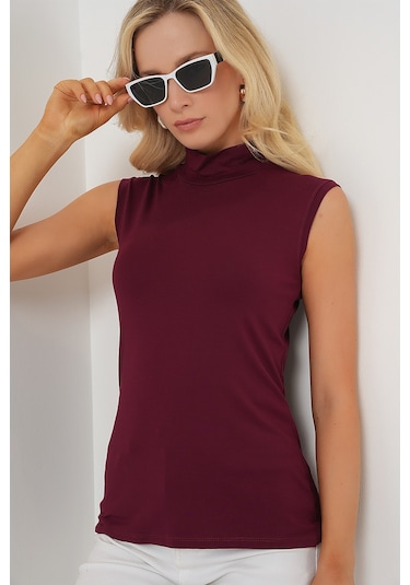 Bigdart Kadın Kolsuz Body 4348 - Bordo
