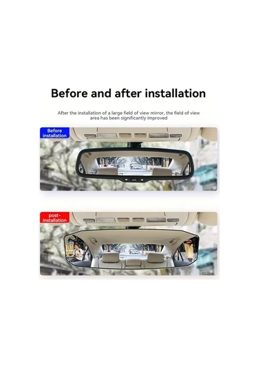 Willowhaven Siyah Klipsli Panoramik Dikiz Aynası - Geniş Açı Kör Nokta Güvenlik Görüş