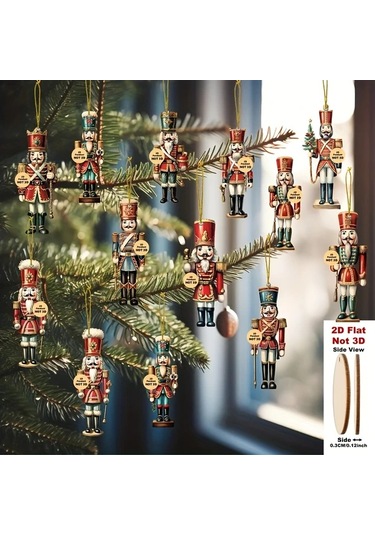 Elmpaly 16 Parça Noel Fındıkkıran Ahşap Süs Seti - Ağaç Ve Ev Dekorasyonu