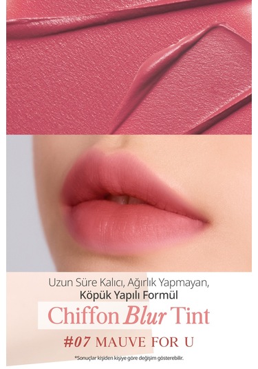 Pürüzsüz Ve Kadifemsi Dokulu, Doğal Görünüm Sunan Tint Clıo Chiffon Blur Tint 07 Mauve For U 07