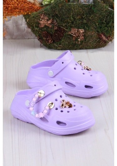 Fort Clx 6990 Plaj Deniz Havuz Terliği Hafif Rahat Esnek Kız Çocuk Terlik Mor