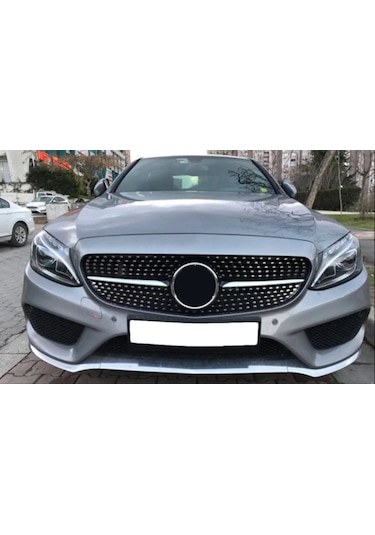 Autogp Mercedes W205 Diamond Ön Panjur Izgara 2014 / 2018 Gri