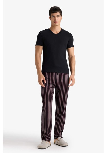 Defacto Slim Fit Dar Kesim V Yaka Üst L4884az25aubk27 Siyah