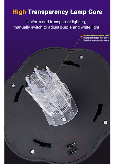 Qingmipy Güneş Enerjili Hareket Sensörlü Sinek Öldürücü Bahçe Aydınlatma Lambası, Su Geçirmez Siyah