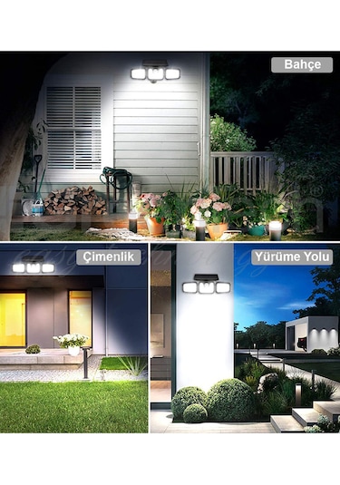 Greentech Güneş Enerjili Hareket Sensörlü 3 Taraflı Led Aydınlatma / GT-SL07