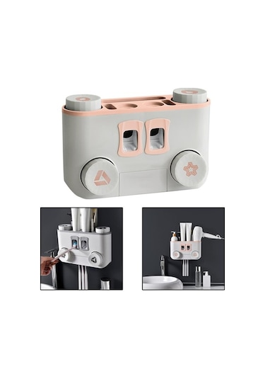 Pazly Ve Tuvalet Suntek Pembe Fırçası Ev Dispenseri Diş Banyo Aksesuarı Km Diğer