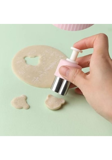 Yeşil 6 Adet Sebze Kesici Şekiller Seti Paslanmaz Çelik Pres Tipi Mini Kurabiye Kesici Çerez Pasta Damga Kalıp Kesiciler 56988870