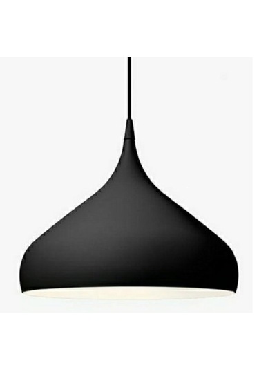 Mylights Metal Sakkıt Avize Cap 41 Cm Siyah Içi Beyaz