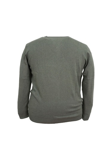 Erkek Büyük Beden Battal Boy 110 Kilo İçin Uygun V Yaka Triko Kazak Gri Erkek Büyük Beden Battal Boy 110 Kilo İçin Uygun V Yaka Triko Kazak Gri