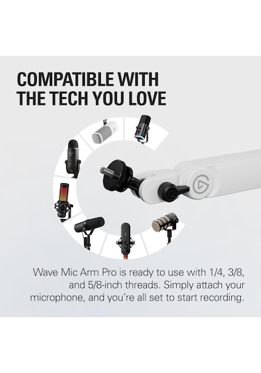 Elgato 10aat9911 Wave Mic Arm Pro Beyaz