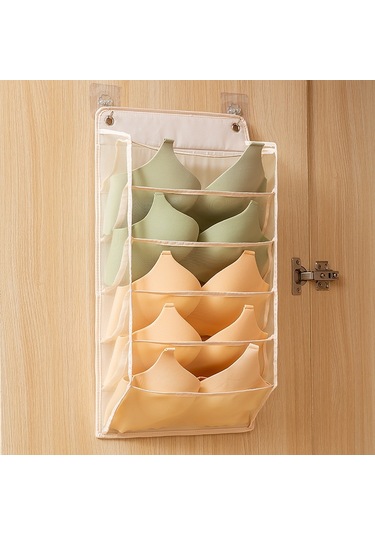 Cbtx Gardırop Sütyen Askı Organizatörü Oxford Kumaş İç Giyim Saklama Çantası - Bej