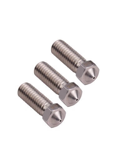Neevoyu 3d Yazıcı Volkan Nozülü Seti 3 Adet - Paslanmaz Çelik, 0.6mm Çıkış Çapı, 1.75mm Filament Uyumlu, M6 Dış Dişli