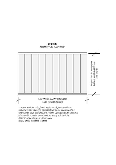 Alüminyum Panel Radyatör Klasik 300x19 Ral 9010 Kırık Beyaz