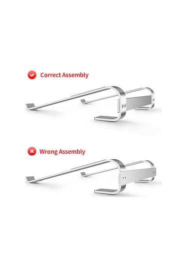 Skycity Alüminyum Notebook Standı 10-18 İnç, Isı Dağıtımı, Ergonomik Tasarım, Sabit Üçgen Yapı, Silikon Paspaslar, Gümüş