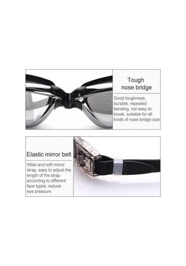 Cbtx Global Yüzme Şapkalı Su Geçirmez Buğu Yapmaz Yüzme Gözlüğü - Siyah