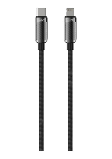 Knit Glam 30W Hızlı Şarj Destekli Type-C To Lightning Şarj Ve Data Aktarım Kablosu 1 Metre Siyah