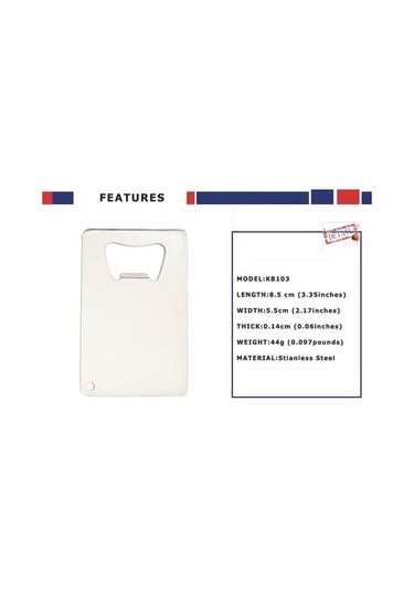 10 Adet Kart Şekli S / S Bira Şişe Açacağı, Paslanmaz Çelik Kolu Pop Restoran Açıcılar Gümüş Antik Bronz